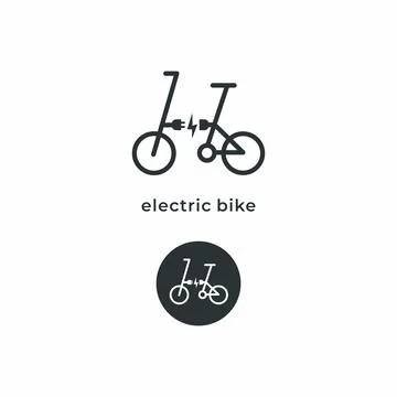 Electric Bike line icon Electrical cable plug charging symbol Stock Illustration