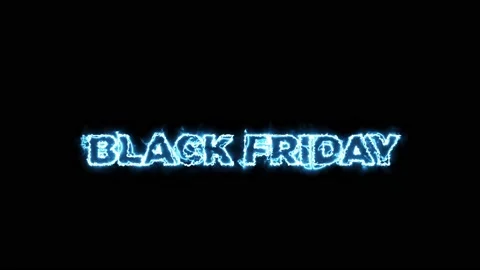 Electric "BLACK FRIDAY" Text on the Black Background. Darken Mode. 4K Stock Footage 142317852