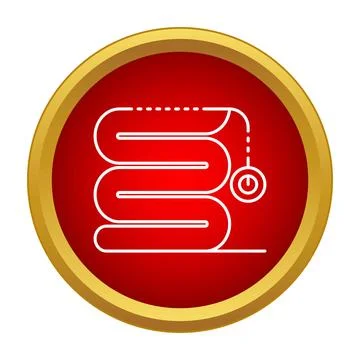 Electric blanket heating system icon with power button Stock Illustration