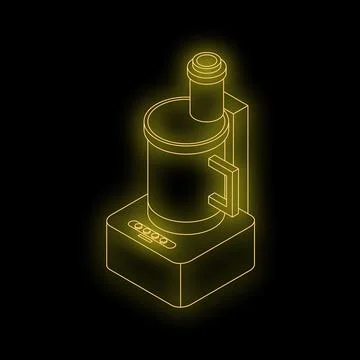 Electric blender glowing on black background Stock Illustration