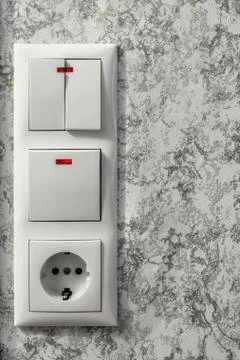Electric block on the wall. Stock Photos