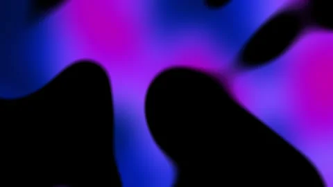 Electric blue and violet fluid shapes drifting over a dark backdrop 動画素材 333682504