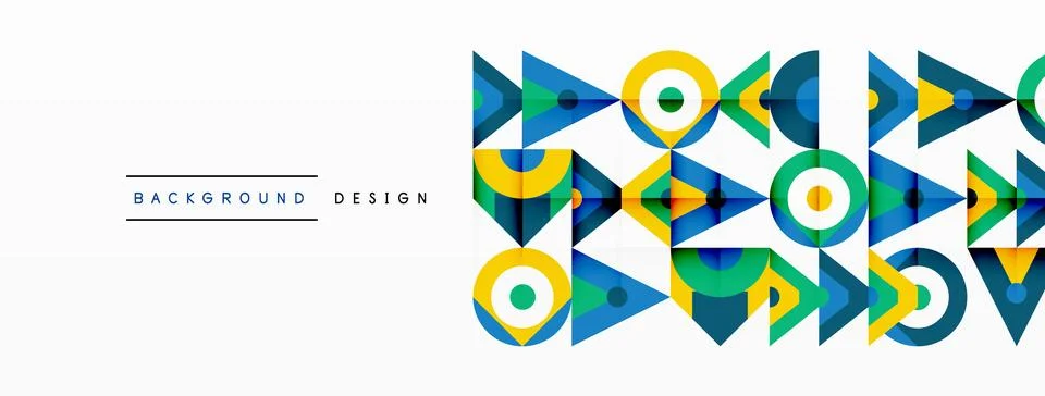 Electric blue arrows in a geometric pattern on white background Stock Illustration