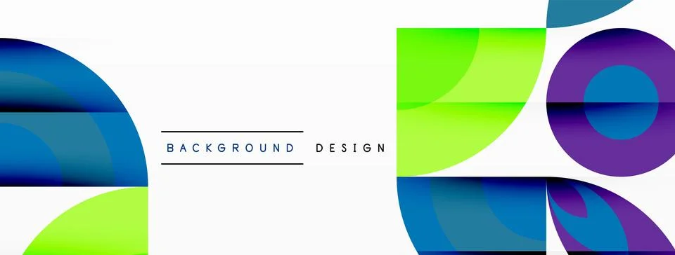 Electric blue circle and rectangle pattern on white background Illustrazione stock