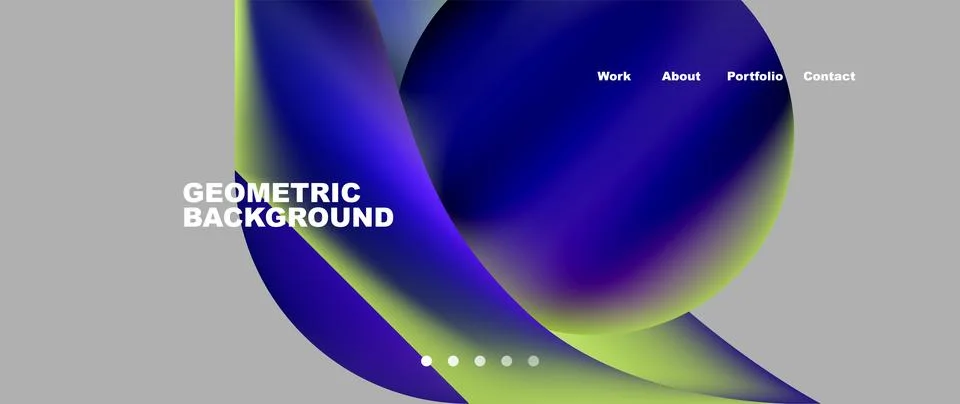 Electric blue circle with petal pattern and sphere on green background Stock Illustration