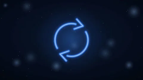 Electric blue circular recycling arrows neon animation Sustainability Motion Stock Footage 346228392