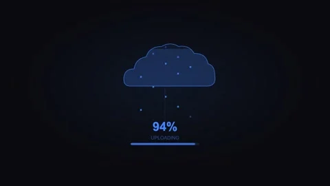 Electric blue cloud upload displaying cloud computing visuals. Professional 스톡 동영상 342624914