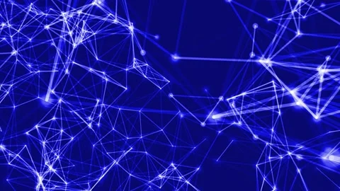 A Electric blue connected lines background Stock Footage 155304276