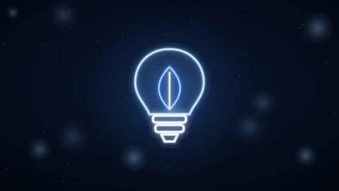 Electric blue eco light bulb neon animation Eco Motion Background Stock Footage 346228380