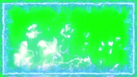 Electric blue energy frames bordering green screen background with abstract Vídeos de archivo 344647369