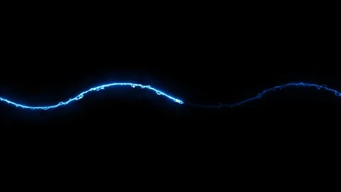 Electric blue energy wave flows dynamically across black background Stock Footage 333878356