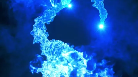 Electric Blue Flame Ring Creating a Mystical Energy Portal for Sci-Fi Logo 库存影片 342748086