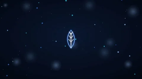 Electric blue floating leaves background animation Eco Motion Background Stock Footage 346228504