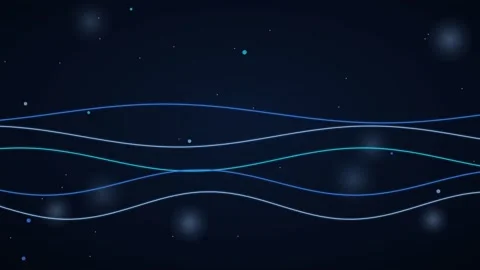 Electric blue flowing waves animation Eco Motion Background Stock Footage 346228488