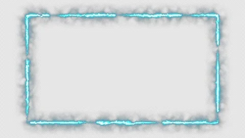 Electric Blue Glowing Rectangle Frame Webcam Overlay Loop for Digital Streaming Stock Footage 326847953