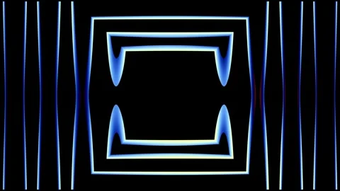 Electric blue glowing square frames pulse in futuristic sequence Stock-Footage 333860775