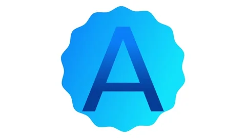 Electric Blue Gradient Letter A Inside Circle Stock Footage 320217936