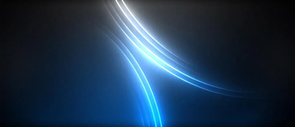 Electric blue light on dark backdrop with lens flare effect Stock Illustration