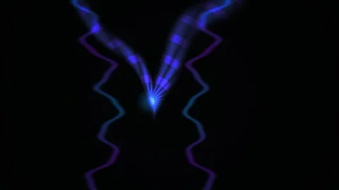 Electric blue light trails on black background. Stock Footage 336694885