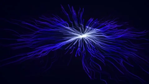 Electric blue light trails exploding Stock Footage 343334706