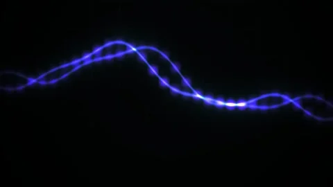 Electric blue light wave technology. Stock Footage 335108288