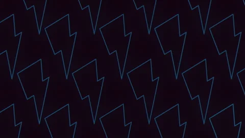 Electric blue lightning bolt pattern on black background Stock Footage 311751810
