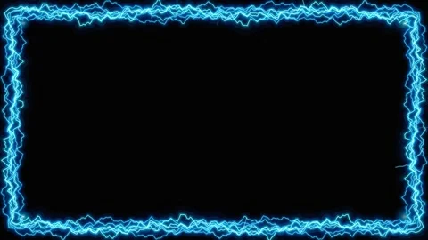Electric blue lightning rectangular frame seamless loop. 4K Stock Footage 345111597