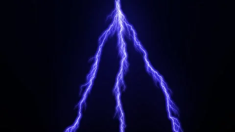 Electric blue Lightning Strike Animation Video stock 310611109