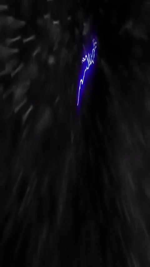 Electric Blue Lightning Strike Bolt in rain Energy Effect Видео 344762456