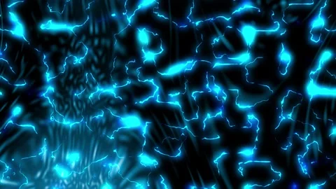 Electric Blue Lightning Strikes with Bright Flashes and Sparkling Effect Stock Footage 345420077