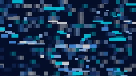 Electric blue on navy datamosh block corruption animation Stock Footage 346236849