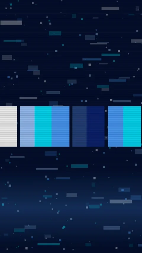 Electric blue on navy tv static noise animation, glitch motion background Stock Footage 346233320