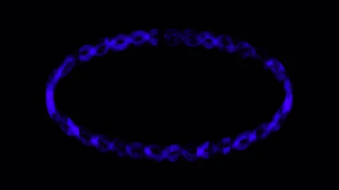 Electric Blue Oval Waves Pulsating Energy Against Dark Background Cinematic.. Stock Footage 342517278