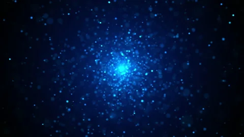 Electric blue particles logo background video Stock Footage 201722903