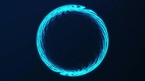 Electric blue plasma circle loop with energetic network lines and glowing t.. Stock Footage 341856293