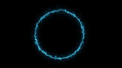 Electric Blue Plasma Ring and Glowing Energy Portal on Black Background Vídeos de archivo 333626698