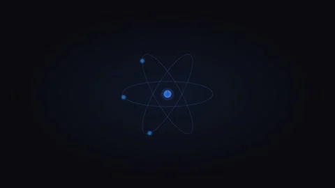 Electric blue quantum orbital displaying quantum computing visuals. 스톡 동영상 342624901