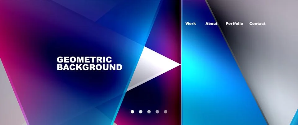 Electric blue rectangle with a violet triangle in the center Stock Illustration