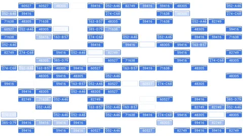 Electric blue rectangles on white background create a symmetric pattern Stock Footage 264897586