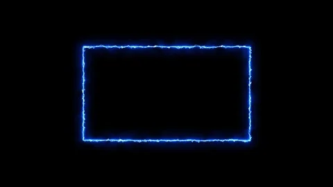 Electric blue rectangular frame pulses with energy on a dark background Stock Footage 333032463