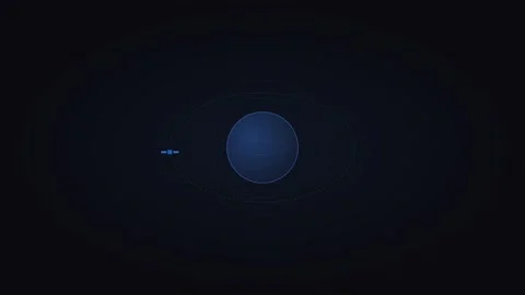 Electric blue satellite orbit displaying space technology visuals. Professional Stockbeeldmateriaal 342624865