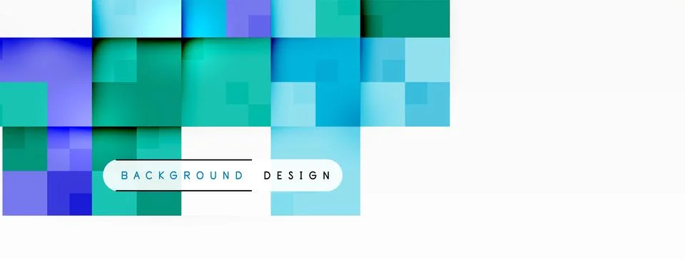 Electric blue squares in a pattern of rectangles on white background Stock Illustration