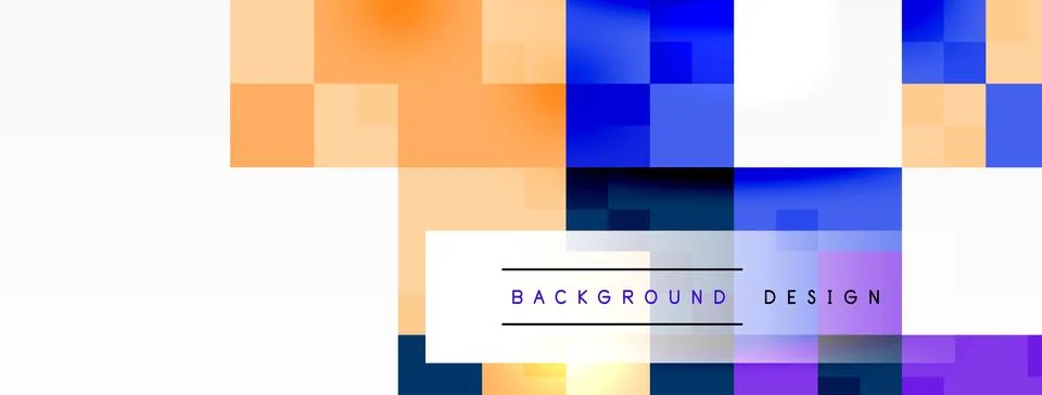 Electric blue squares in a symmetrical pattern on white background Illustrazione stock