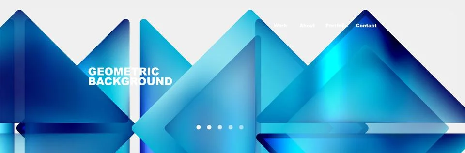 Electric blue triangles create a geometric pattern on a white background Illustrazione stock