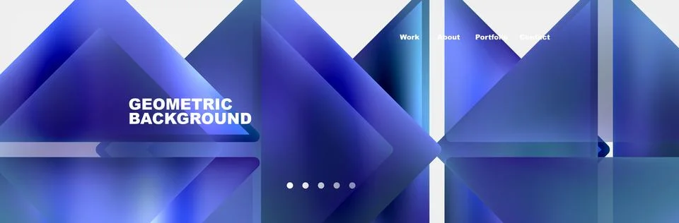 Electric blue triangles create a geometric pattern on a white background Illustrazione stock