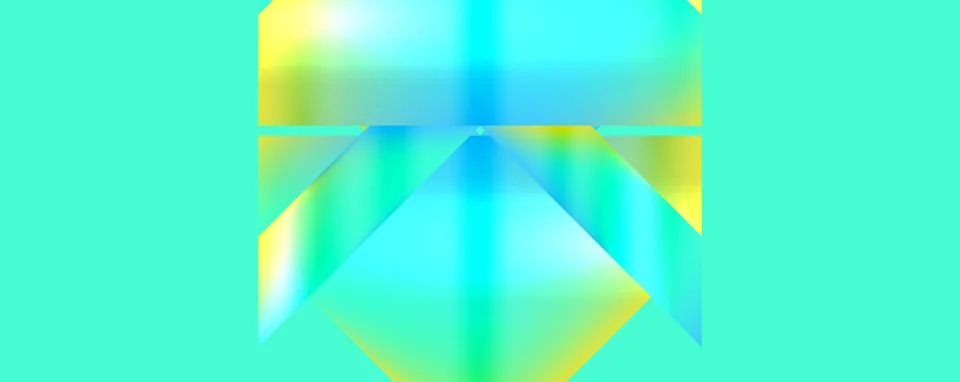 Electric blue triangles in a symmetrical pattern on a green background Stock Illustration