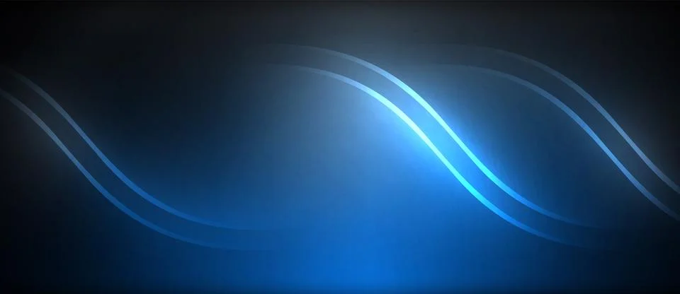Electric blue wave on black backdrop with lens flare and intricate pattern Stock Illustration