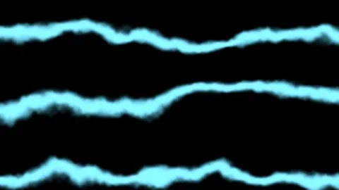 Electric blue wave patterns move across a black background Vídeo Stock 338399500