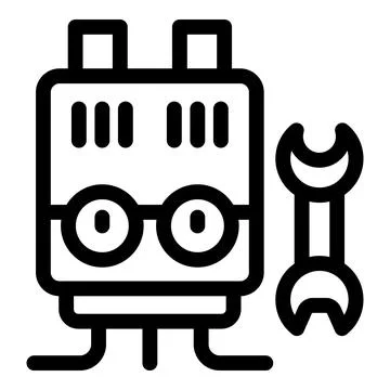Electric boiler being repaired using wrench icon Stock Illustration
