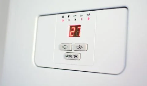 Electric boiler control panel Fotos de archivo